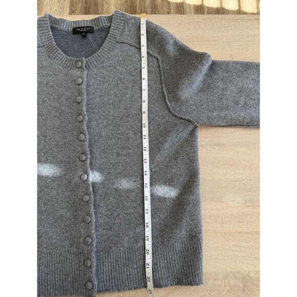 Rag & Bone Bridget Crew Cardigan in Grey Wool Blend Size Large - Picture 7 of 9